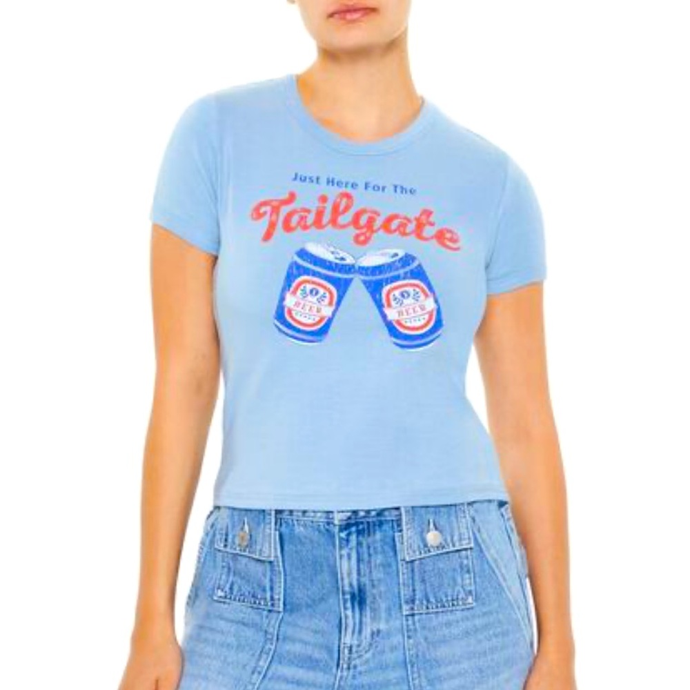 *New* Just Here For the Tailgate Baby Tee size S